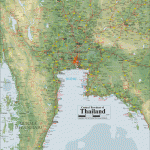 Mapa centrálního Thajska