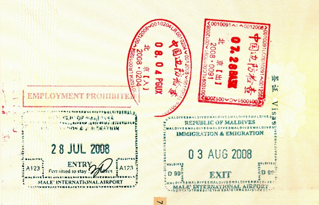 Maledivské vízum v pase