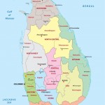 Mapa Srí Lanky s administrativním členěním země