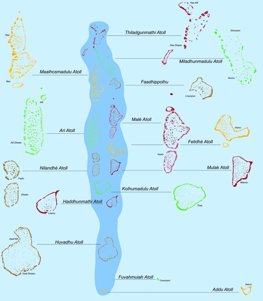 Mapa Malediv
