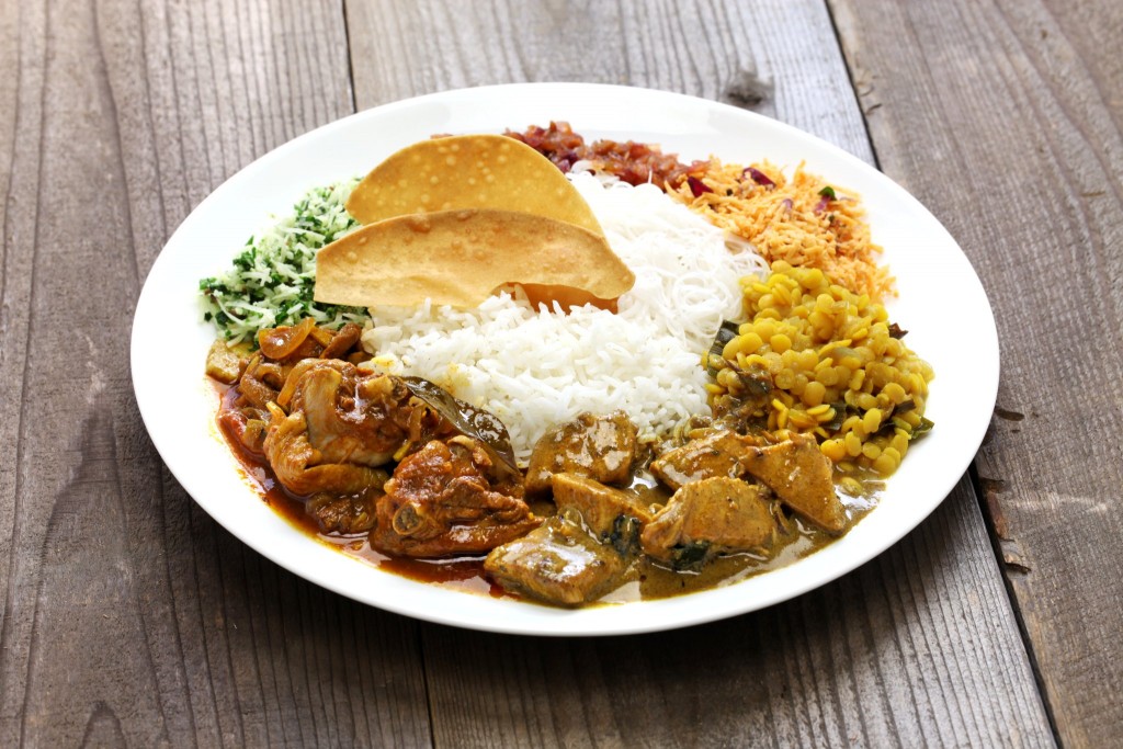 Nejběžnější jídlo Srí Lanky - ryže a kari