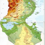 Mapa - reliéfní mapa Tuniska