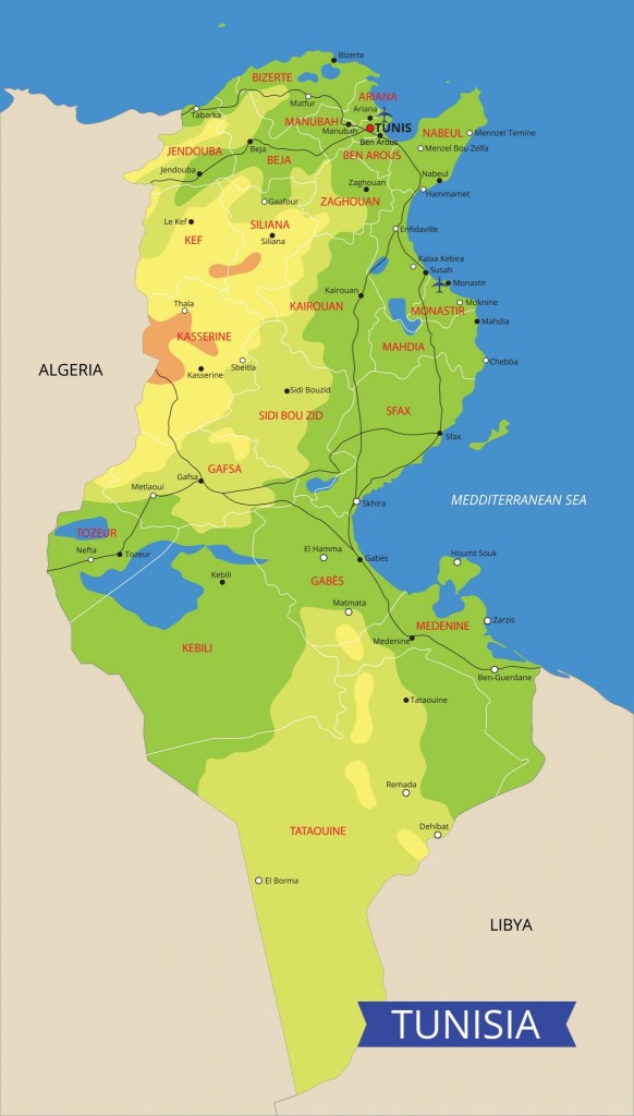 Mapa Tuniska
