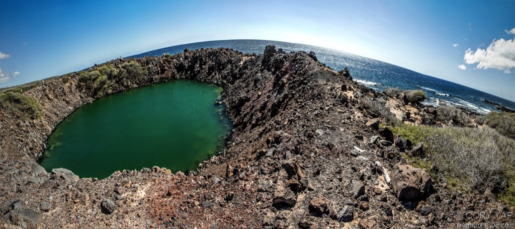 Kráter po testování bomb na Kaho'olawe