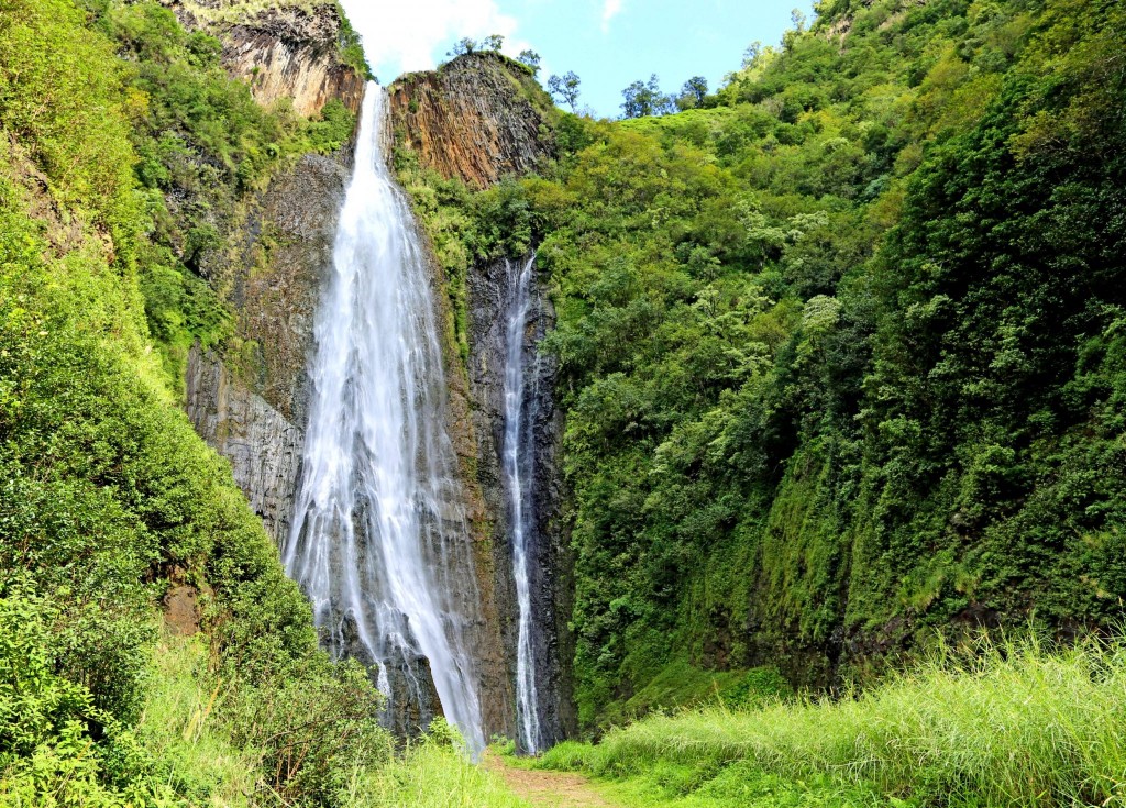 Manawaiopuna Falls (vodopády z Jurského parku)