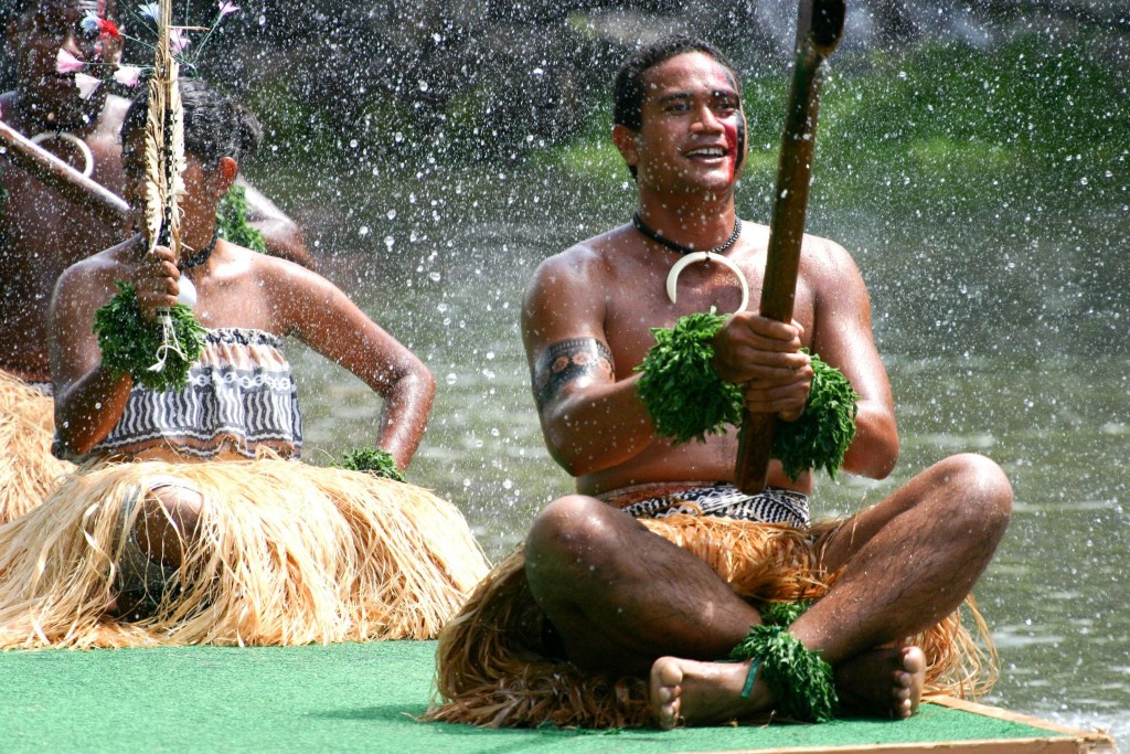 Ukázka polynéské kultury v Polynéském kulturním centru na Oahu
