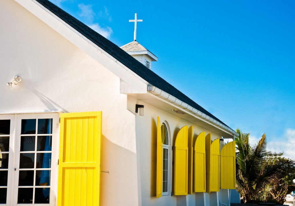 Kostel ve městě Hopetown na ostrově Abaco