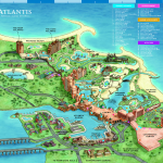 Mapa Atlantis resort na ostrově Paradise Island