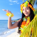 Tanečníce hula hula na ostrově Tahiti ve Francouzské Polynésii