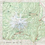 Mapa národního parku Mt. Rainier