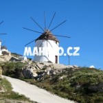 Větrné mlýny na ostrově Ios