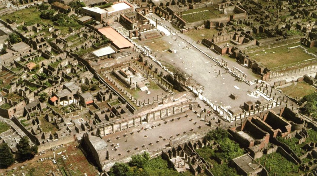 Antické Pompeje z výšky