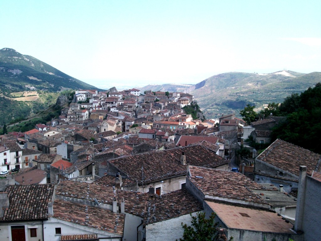 Panorama města Civita v Kalábrii