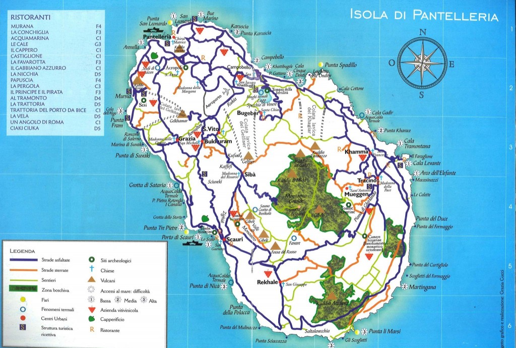 Plánek ostrova Pantelleria