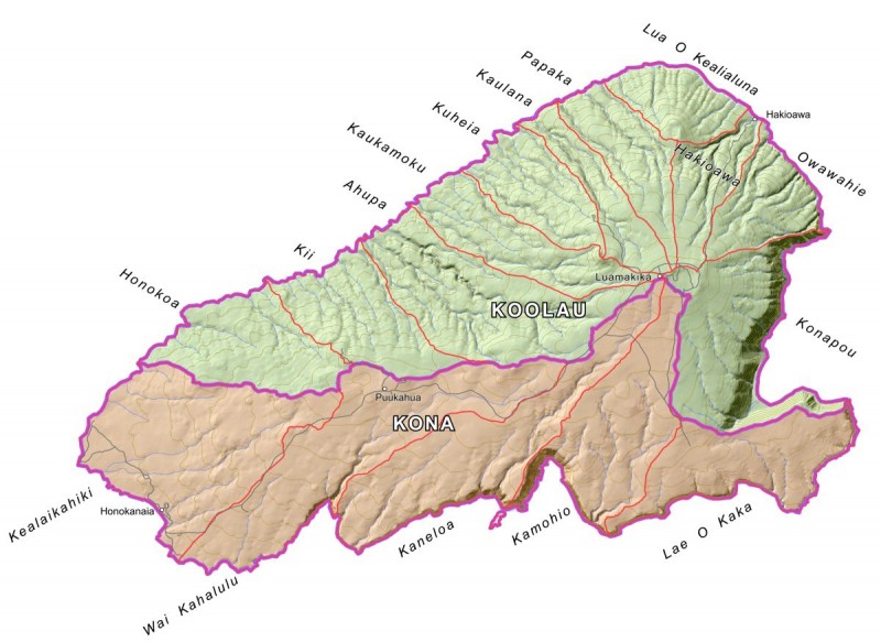 Mapa ostrova Kahoolawe