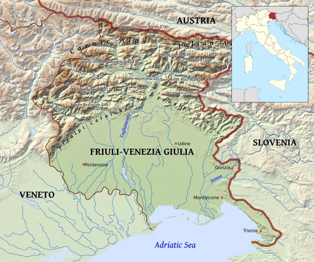 Mapa Friuli - Venezia Giulia