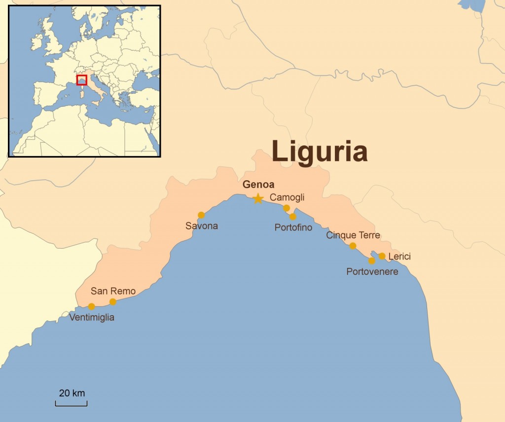 Mapa Ligurie