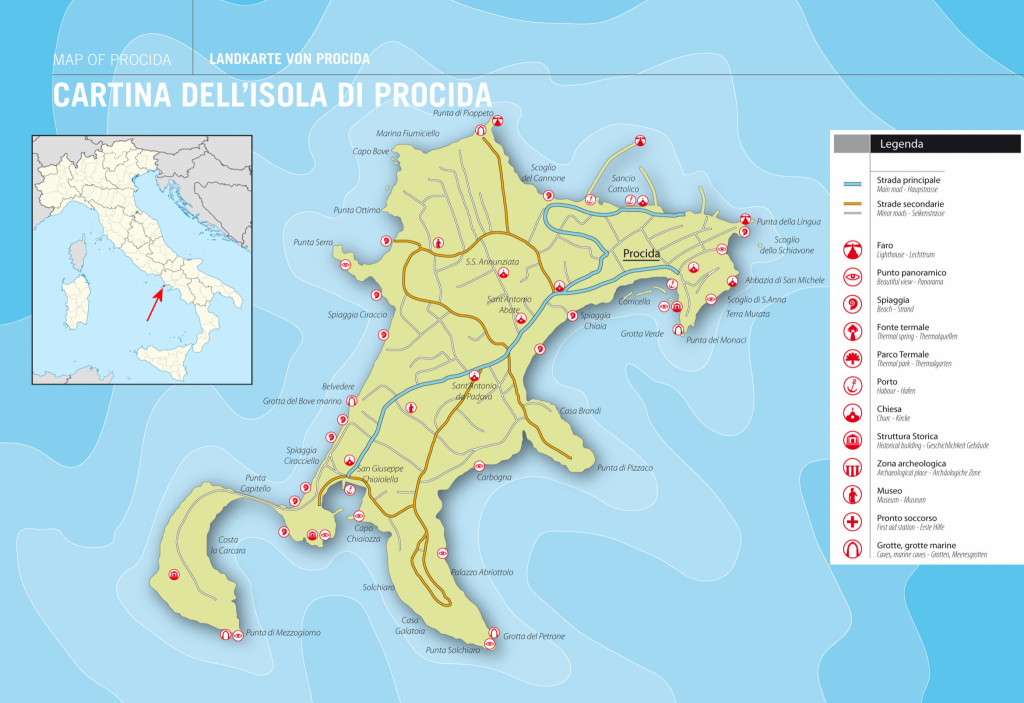 Mapa ostrova Procida