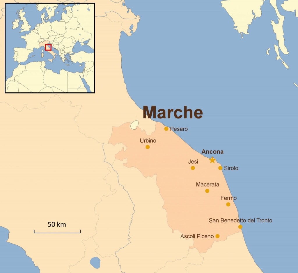 Mapa Marche