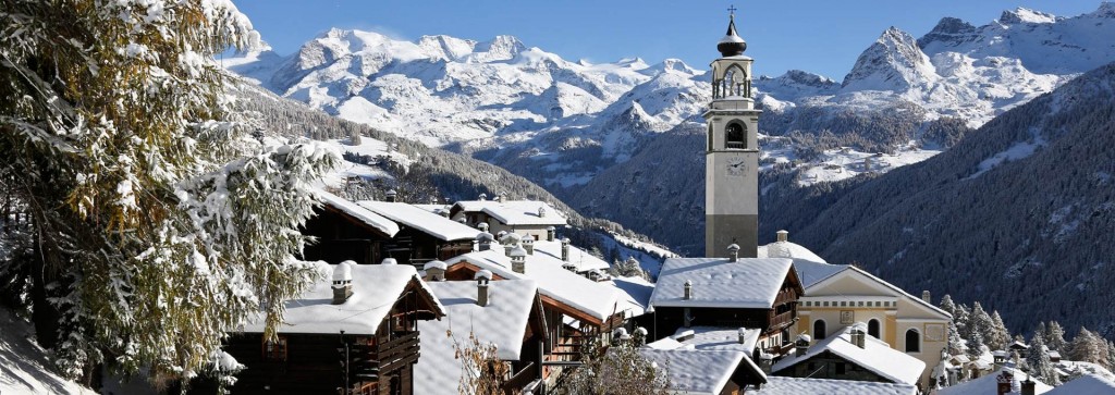 Město Aosta v zimě