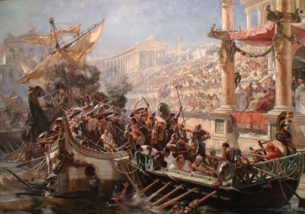 Jak mohla vypadat Naumachia - námořní bitva v Koloseu
