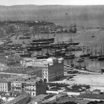 Přístav v Trieste v roce 1885