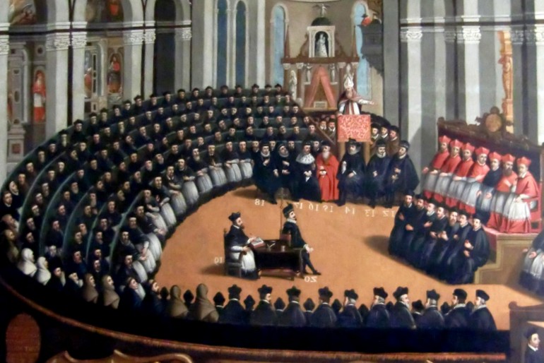 Dobové vyobrazení Tridenského koncilu