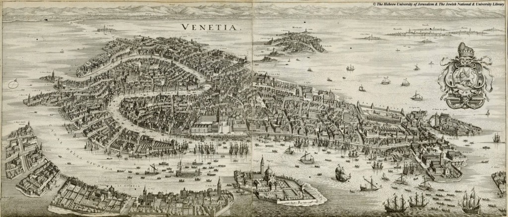 Mapa Benátek z roku 1650