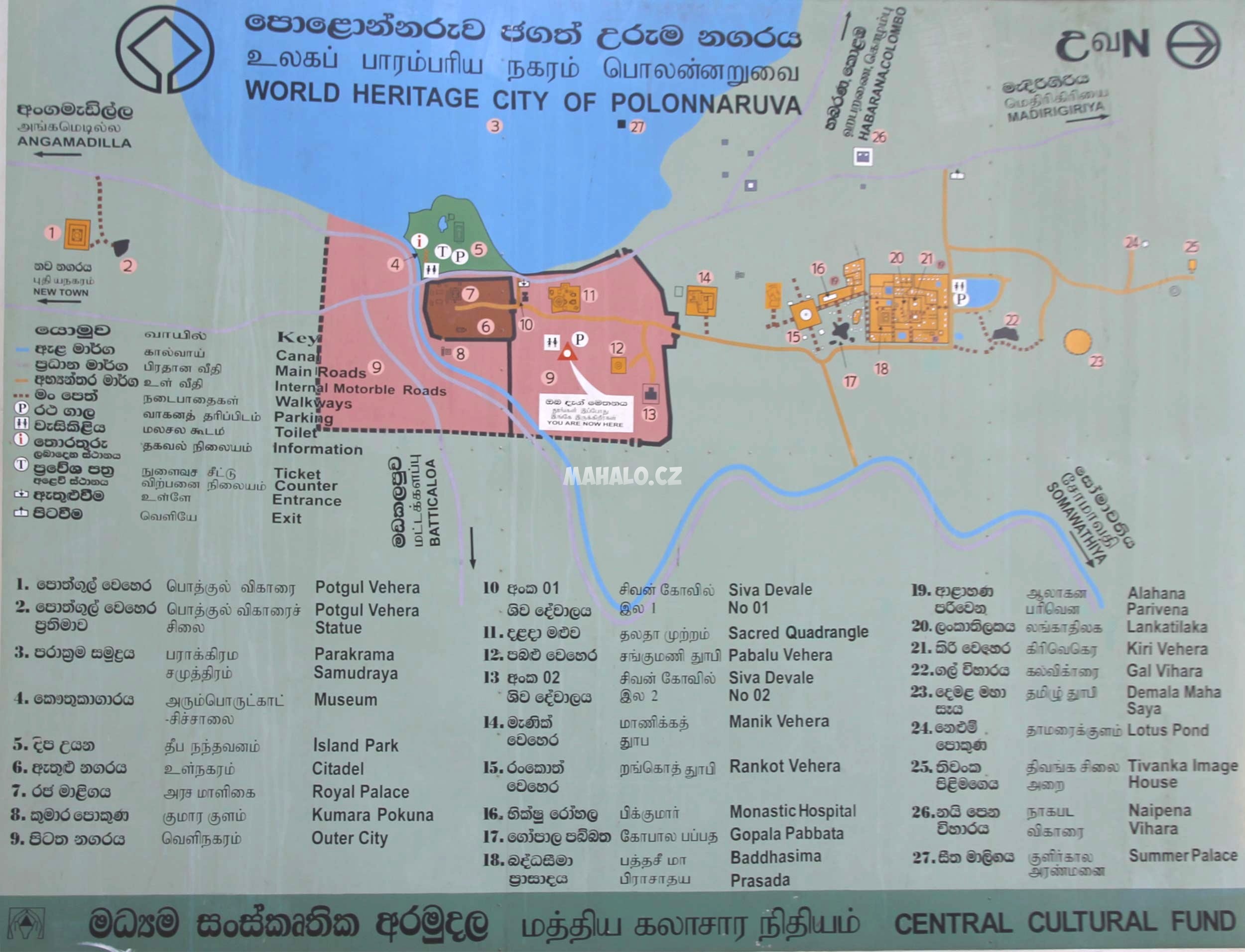 Plánek města Polonnaruwa