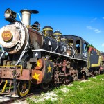 Turistický parní vlak ve valle de los Ingenios