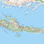 Mapa ostrova Hvar a okolí
