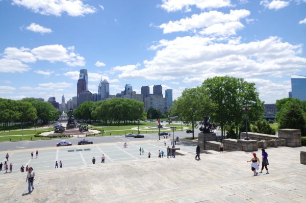 Výhled na downtown Philadelphie